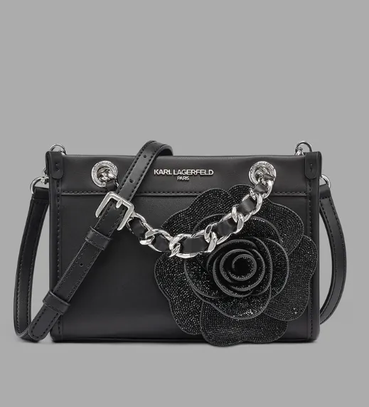 Savoie Small Leather Crossbody With Flowers